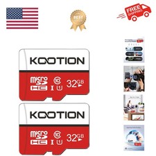 32GB Micro SD Card 2-Pack Class 10 Micro SDHC Card UHS-I Memory Card, High Sp...