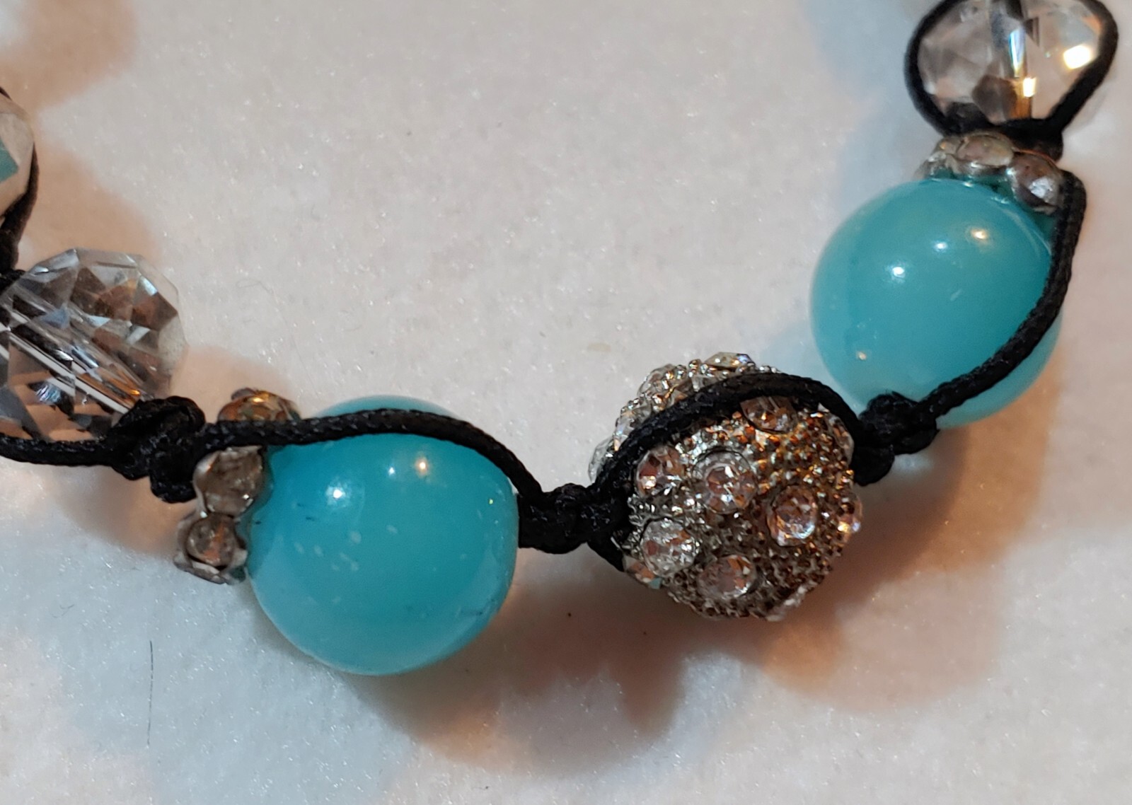 Pull String Adj. Bracelet - Beaded - Glass, Acryl… - image 3