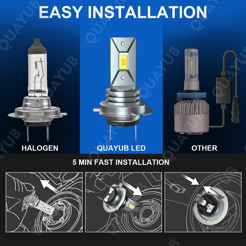 For BMW X5 2007-2013 LED Headlight Hi/Low Beam Fog Light Bulbs 6000K White Combo - Picture 8 of 14