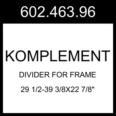 IKEA KOMPLEMENT Divider For Frame White  29 1/2-39 3/8x22 7/8'' 602.463.96