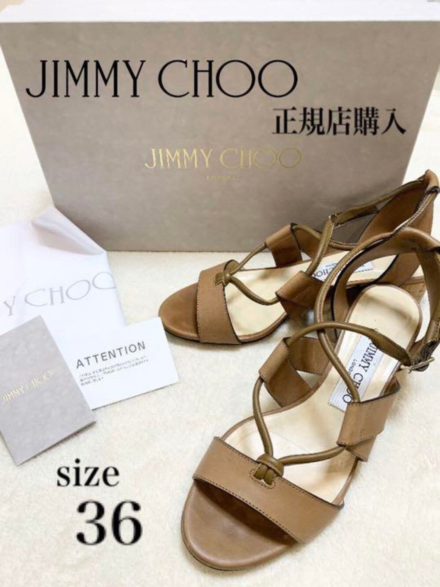 Jimmy Choo Mules Sandals Heel Leather TAN EU36/US6 28050c | eBay