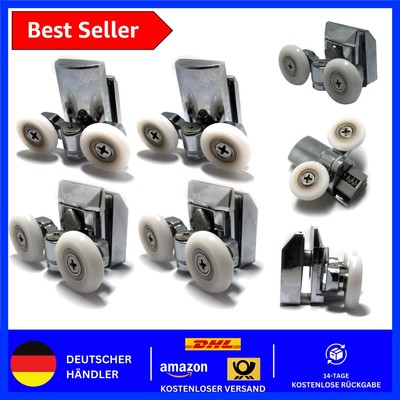 Zinc Alloy Shower Door Twin Rollers Runners - Set of 4 - Top & Bottom