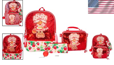 STRAWBERRY SHORTCAKE Backpack Set?? Strawberry Shortcake 5-Piece Backpack, Lunch Bag, Pencil  main image 4
