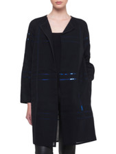 Akris Foil Sequin-embellished Voile Coat Sz 44 = Us 12 - Nwot Rt $4,990.00 + Tx.