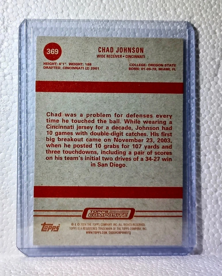 Chad Johnson 2023 Topps NFL #369 Composite Football Card Cincinnati Bengals - Image 2 of 2