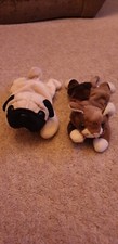 TY Beanie babies collection dog Pugsly and Cat Pounce