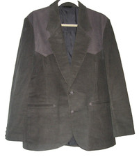 Men's Vintage 70s-80s PIONEER WEAR Grey Corduroy Western Style Blazer Jacket 42