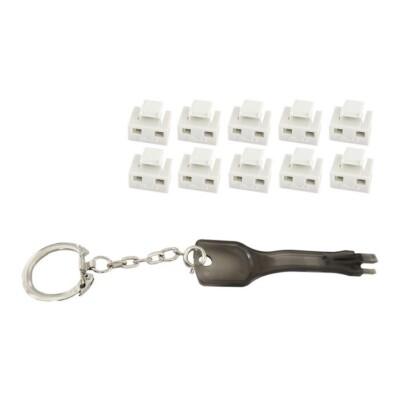 Netzwerk RJ45-Port Blocker mit Schlüssel (1x Schlüssel, 10x Schlösser), weiß
