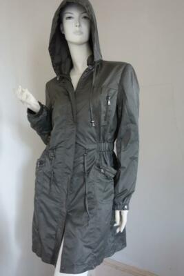 French Fashion - Trendy Urban ESCANDELLE Coat Windbreaker Trench Brown Hooded L