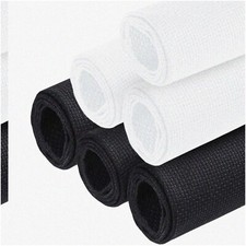 StitchMaster 14 - 6 Piece Set of Aida Cloth in Black and White for Cross Stitch