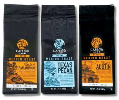 CAFE OLE by HEB Taste of Texas Ground Coffee Sampler- 1.75oz (3 PACKS)