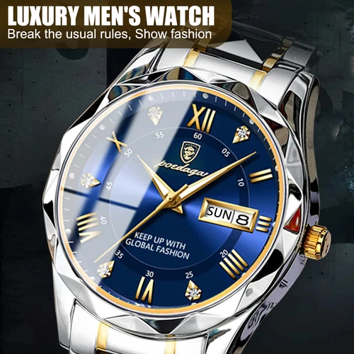 Men Watch Waterproof Stainless Steel Quartz Classic Luminous Business Wristwatch - Picture 7 of 18