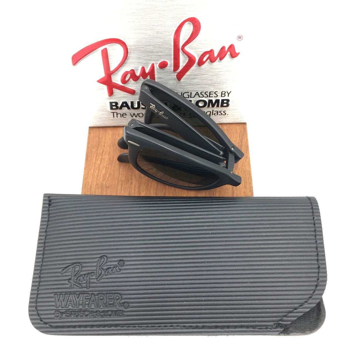 VINTAGE B&L RAY BAN W0670 BLACK G15 FOLDING WAYFARER VINTAGE B&L RAY BAN W0670 BLACK G15 FOLDING WAYFARER