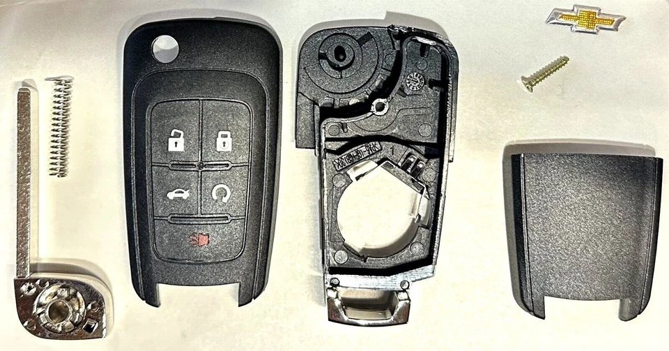 Chevrolet Llave Remota Abatible FUNDA 2010-2017 5 Botones Chevy LOGO Calidad Superior Foto 3 de 4