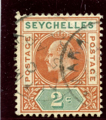 Seychelles 1903 KEVII 2c chestnut & green TAKAMAKA cds VFU. SG 46