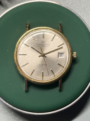 Vintage Hamilton Masterpiece Quartz Gold Plated Watch 9127  Eta
