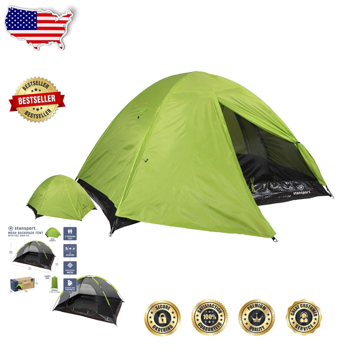 Stansport™ Blue Ridge Dome Tent 129447, Backpacking Tents At