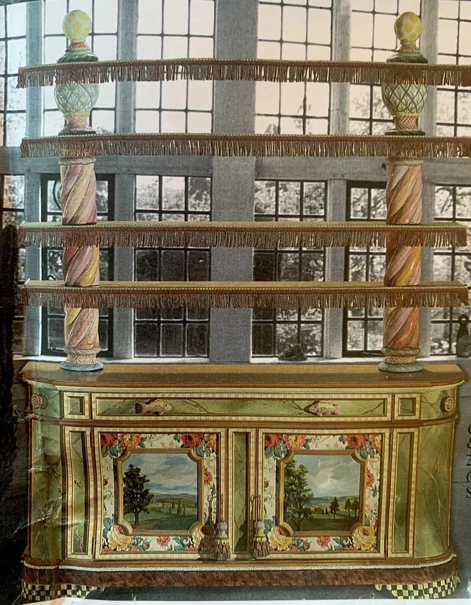 Mackenzie Childs Flowerscape Cabinet w/ Shelving And Ceramic Mackenzie Childs Flowerscape Cabinet w/ Shelving And Ceramic
