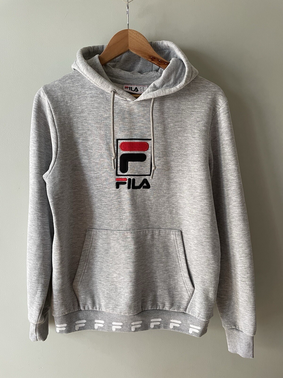 Felpa con cappuccio logo FILA grigia taglia XS misto cotone felpa con cappuccio streetwear attiva