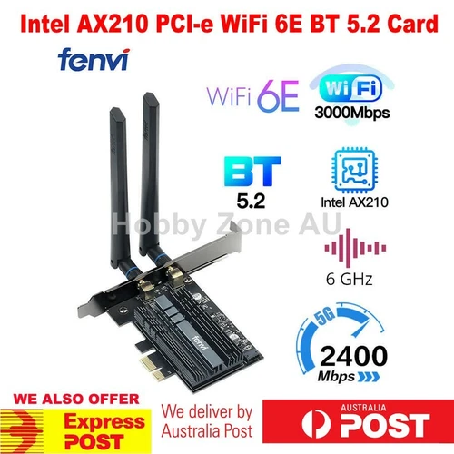 3000Mbps Intel AX210 Tri Band Wifi 6E PCI-E Card Wireless Adapter Bluetooth 5.2