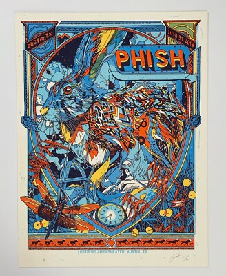 Phish Poster Austin TX 2018 Silkscreen S/N Tyler Stout Official X