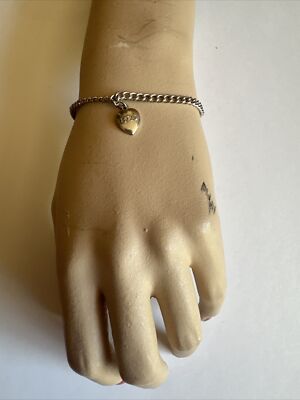 Vintage 925 Sterling Silber Armband mit 1958 Beta Sigma Phi Schwesternschaft Herz Charm