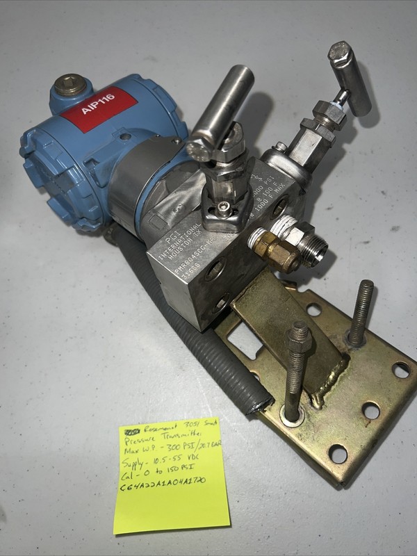 Rosemount 3051 smart pressure transmitter Max WP 300 PSI / 20.7 BAR