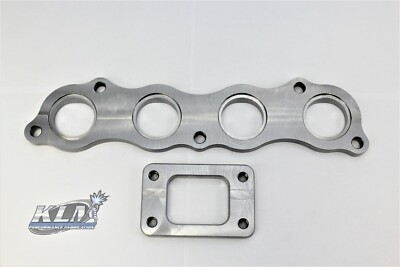 KLM Honda K-Series 1018 Steel Head Flange with KLM T3 Open Turbo Flange Combo