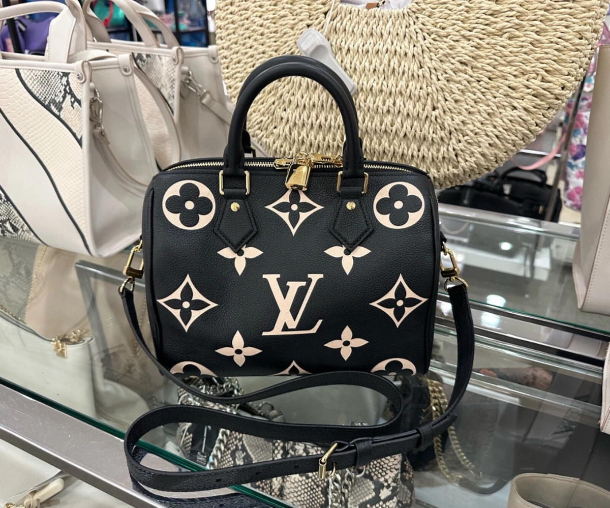 Lv speedy with black handles sale