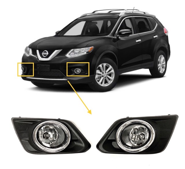 For 14 15 16 Nissan Rogue Fog Lights Set Lamps Bulbs Harness Switch eBay