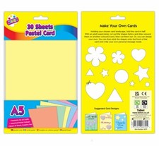 Tallon 6879 Artbox Pastel A5 Card, Assorted Colours Arts Crafts - 30 Sheets