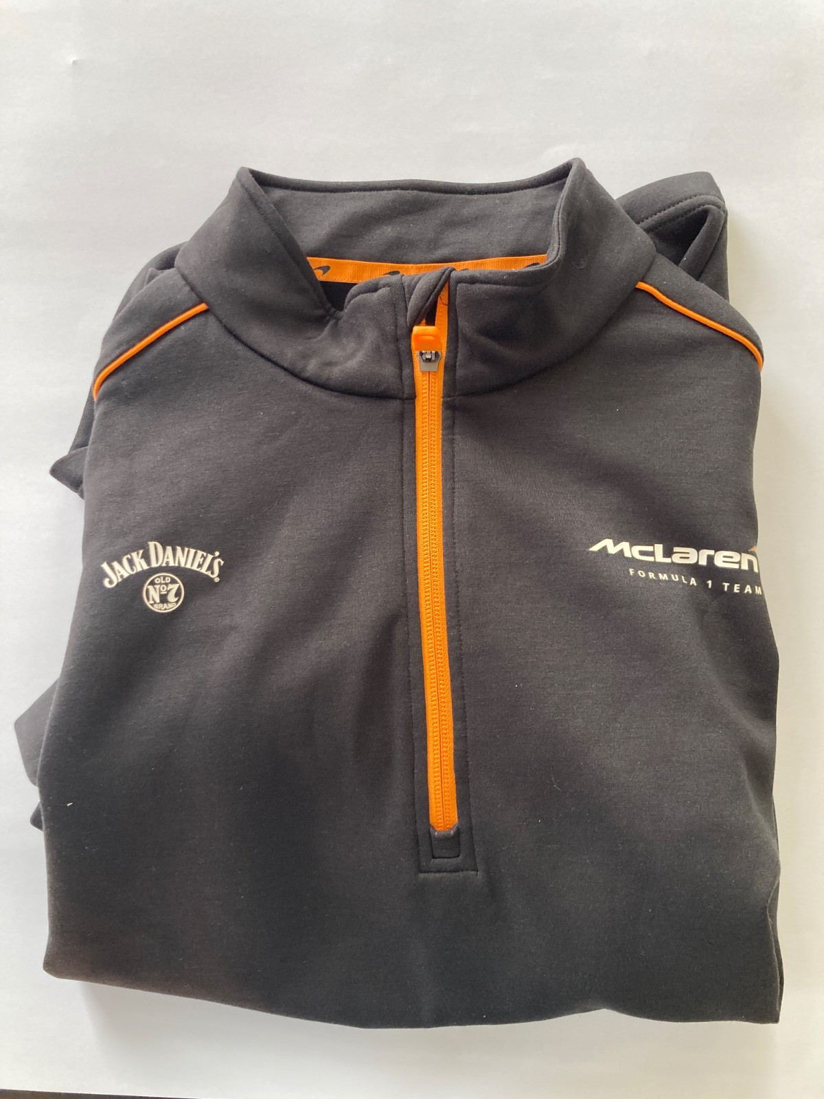 RARE! Jack Daniels McLAREN RACING pullover zippered Shirt XL & Baseball Cap