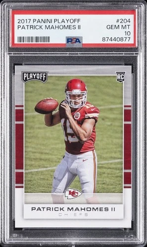 2017 PANINI PLAYOFF #204 PATRICK MAHOMES II ROOKIE RC PSA 10