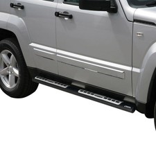 Edelstahl Seitenschweller Schwellerrohre für Jeep Cheeroke 2008-2013 Schwarz