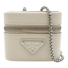 PRADA  Off-White Saffiano Leather AirPods Case