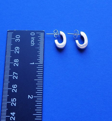 Erick's Sterling Silver Oval Stud Earrings Taxco.925 - Photo 3/5