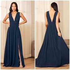 NWT Lulus Heavenly Hues Navy Blue Maxi Dress Size XS