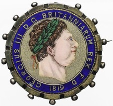 George iii Enamelled Crown 1819 Coin Brooch