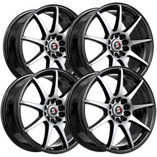 Set Of 4 Spec-1 Sp-67 17x7 5x1125x4.5 42mm Blackmachined Wheels Rims Set Of 4 Spec-1 Sp-67 17x7 5x1125x4.5 42mm Blackmachined Wheels Rims