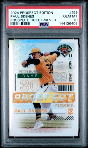2024 Prospect Edition Paul Skenes Prospect Ticket Silver Rookie #159 PSA 10 Gem