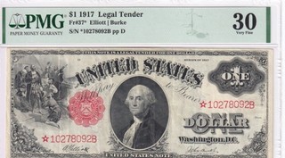1971 Fr.37 $1 Legal Tender Note Reverse Holo PMG VF 30