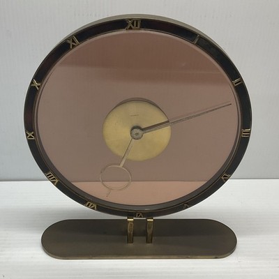 Antique 1935 German Art Deco Bronze and Glass Clock by Kienzle - READ