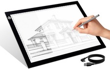 A4 Tracing Light Box, LED Board Adjustable Brightness Light Pad White