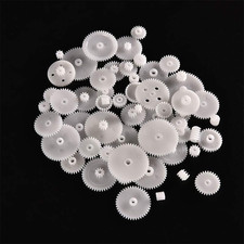 58PCS White Plastic Gears Small Motor Gears for RC Car Motor Toy Model DIY Helic