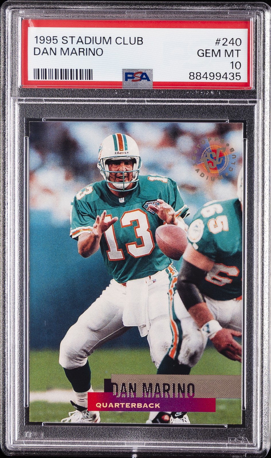 1995 STADIUM CLUB #240 DAN MARINO PSA 10 view 1