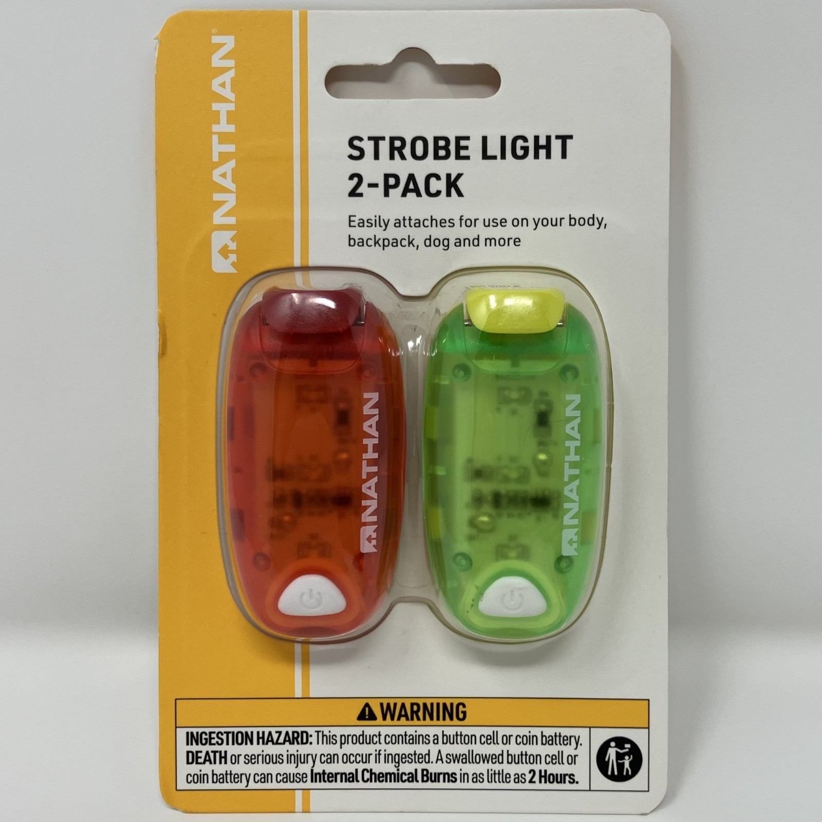 Nathan Strobe Light 2-Pack for Bike, Auto, Emergency, Pet Safety, Outdoors
