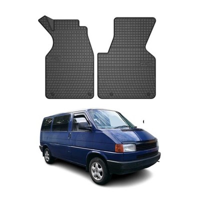 OMAC Floor Mats Liner for VW Eurovan 1992-2003 Black Rubber All-Weather 2 Pcs
