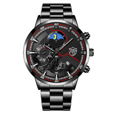 Men's Luxury Stainless Steel Quartz Watch - 3-Piece Business Sports Set