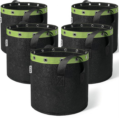   5 Gallon Grow Bags (5-Pack),Low Stress Training Fabric Pots with Handles,Garde
