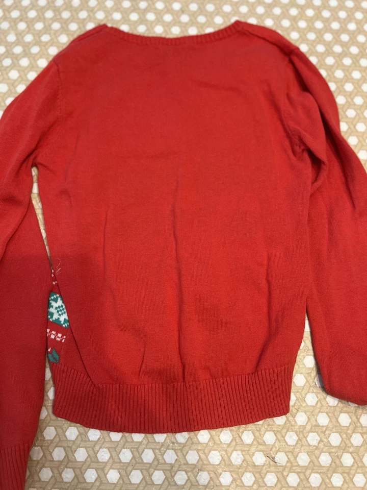 Girls Winter Red Knit Holiday Sweater Size Medium 7/8 Christmas - Image 4 of 4